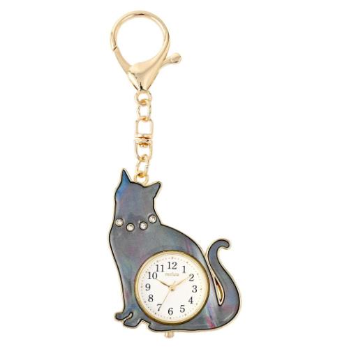 おすましキャット キーホルダー時計 ミニ時計 ねこ グッズ おしゃれ グッズ メール便可