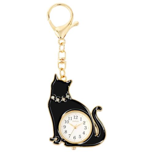 おすましキャット キーホルダー時計 ミニ時計 ねこ グッズ おしゃれ グッズ メール便可