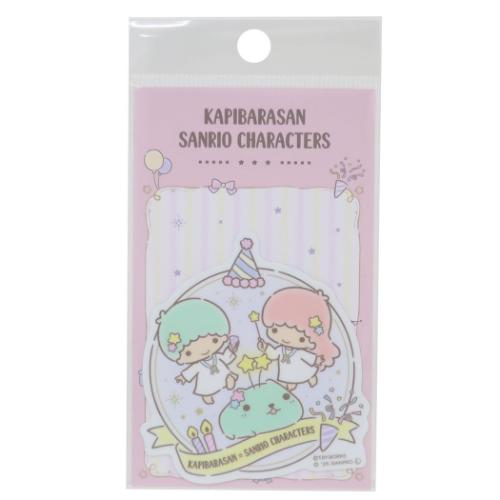 カピバラさん20thxサンリオズ ダイカットビニールステッカー とぅえんくるさんxリトルツインスターズ サンリオ メール便可