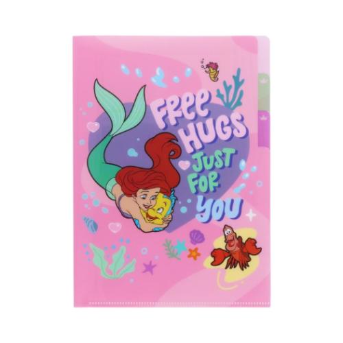 リトルマーメイド ポケットファイル クリアファイルA5 3P アリエル ディズニープリンセス キャラクター グッズ メール便可