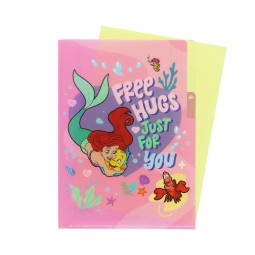 リトルマーメイド ポケットファイル クリアファイルA5 3P アリエル ディズニープリンセス キャラクター グッズ メール便可