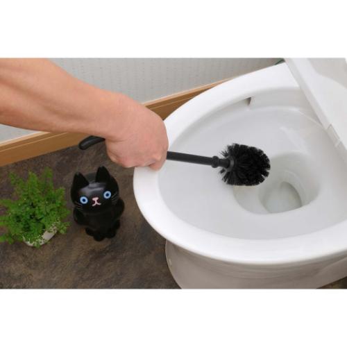 トイレ用品 ねこのトイレブラシ クロ ねこ かわいい グッズ