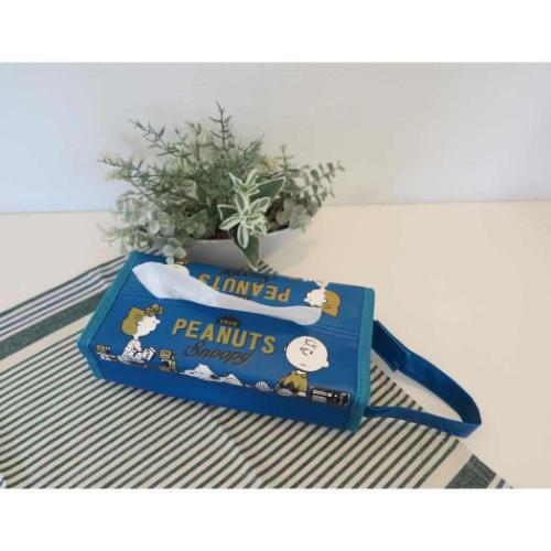 スヌーピー ティッシュカバー レトロティッシュケース ネイビー ピーナッツ キャラクター グッズ メール便可