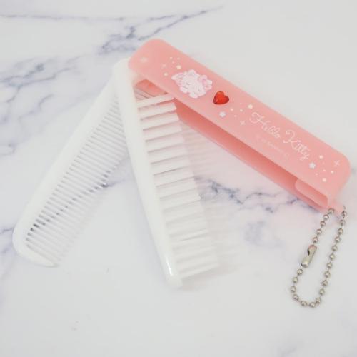 ハローキティ ヘアブラシ ストーン付き折りたたみブラシ&コーム サンリオ キャラクター グッズ メール便可