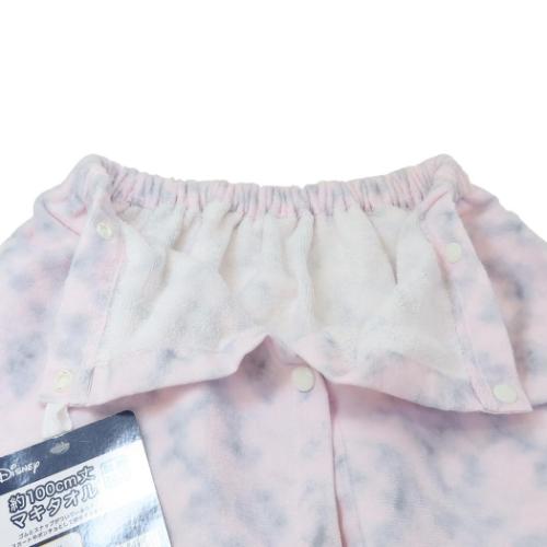 ミニーマウス ラップタオル 100丈マキタオル 100cm丈巻き巻きタオル マーブルピンクスタイル ディズニー キャラクター グッズ