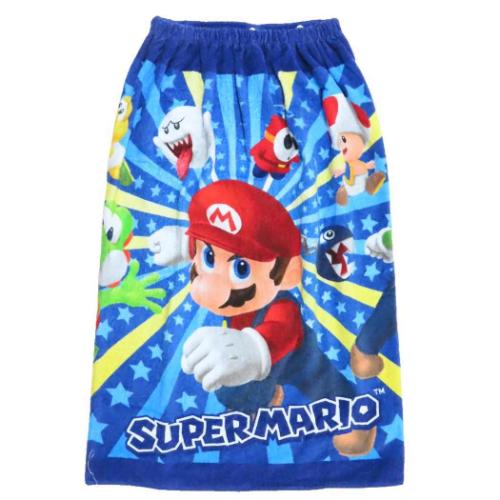 スーパーマリオ ラップタオル 80丈マキタオル 80cm丈巻き巻きタオル スターチェイス キャラクター グッズ