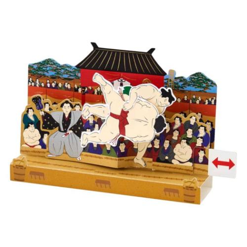 グリーティングカード ワフウ WA3-5 和風カード 相撲 メッセージカード 封筒付き グッズ メール便可