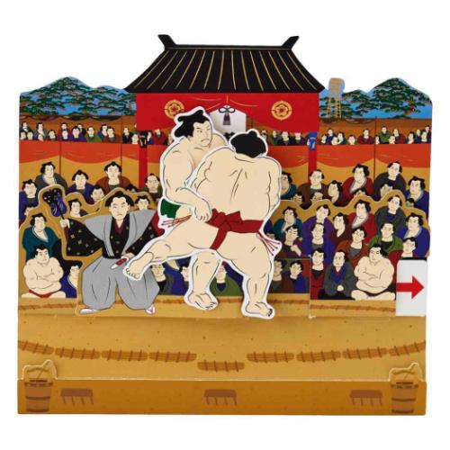 グリーティングカード ワフウ WA3-5 和風カード 相撲 メッセージカード 封筒付き グッズ メール便可