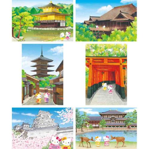 ハローキティ POSTCARD KTタビニツキWA7-5 和風カード 6枚 ハローキティポストカードセット其の二 サンリオ メール便可