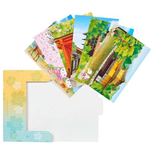 ハローキティ POSTCARD KTタビニツキWA7-5 和風カード 6枚 ハローキティポストカードセット其の二 サンリオ メール便可