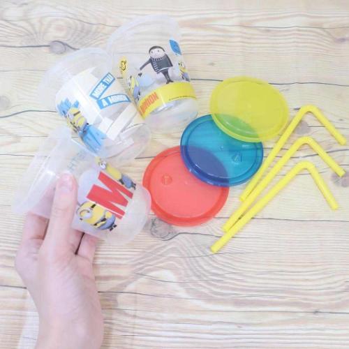 ミニオンズ プラコップ ストロー付タンブラー3個セット 230ml ミニオンズフィーバー ユニバーサル映画 キャラクター グッズ