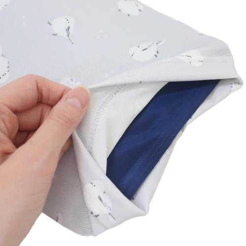 ホワホワシマエナガ 枕 ひんやりジェル枕 グレイ 寝具 グッズ メール便可