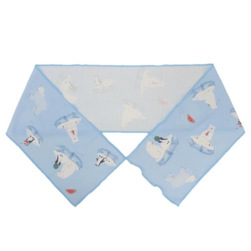 ポラールライフ 夏用ひんやりロングタオル クールタオル ブルー 熱中症対策 アウトドア用品? グッズ メール便可