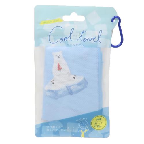 ポラールライフ 夏用ひんやりロングタオル クールタオル ブルー 熱中症対策 アウトドア用品? グッズ メール便可