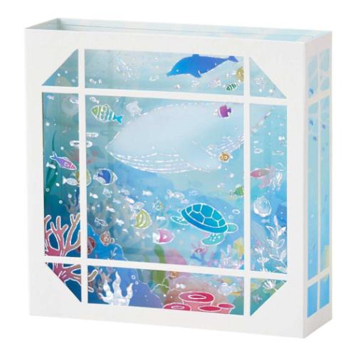 グリーティングカード シヨチユウJSP 53-5 サマー 白枠に海の生き物 メッセージカード グッズ メール便可