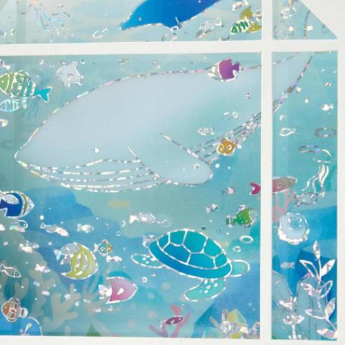 グリーティングカード シヨチユウJSP 53-5 サマー 白枠に海の生き物 メッセージカード グッズ メール便可
