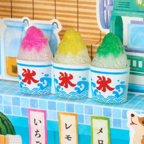 グリーティングカード シヨチユウJSP 54-5 サマー 立体かき氷付き屋台 メッセージカード グッズ メール便可