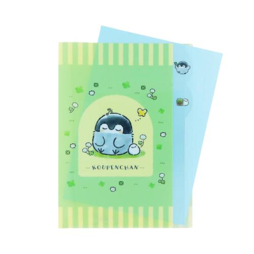 コウペンちゃん ポケットファイル ダイカットクリアファイル5P みどり LINE FRIENDS キャラクター グッズ メール便可
