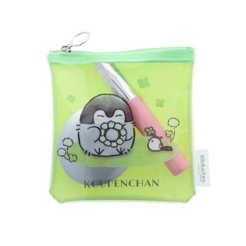 コウペンちゃん フラットポーチ ミニポーチ みどり LINE FRIENDS キャラクター グッズ メール便可