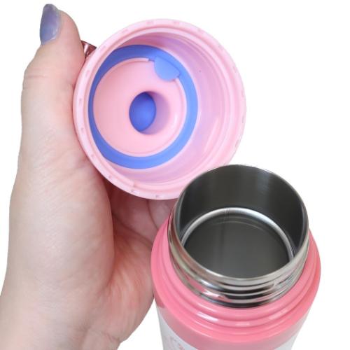 ディズニープリンセス 保冷水筒 ロック付きワンプッシュダイレクトステンレスボトル　ウェット生地ボトルカバー付き 470ml ディズニー