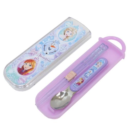 アナと雪の女王 お箸＆スプーンセット 抗菌食洗機対応スライド式箸スプーンコンビセット ディズニー キャラクター グッズ メール便可