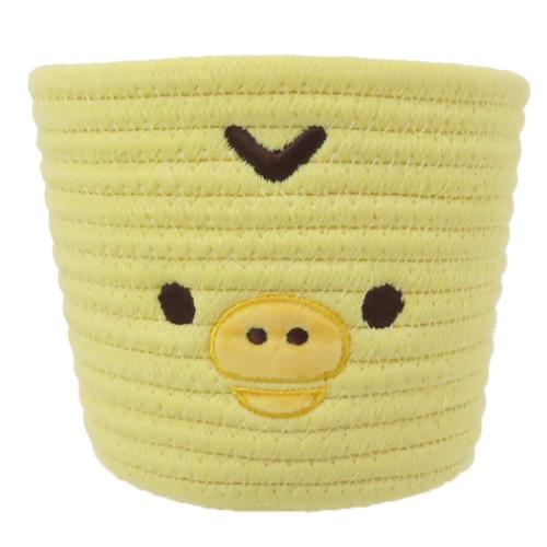 リラックマ 卓上収納 ロープバスケット Sサイズ キイロイトリ サンエックス キャラクター グッズ