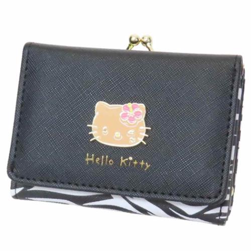 ハローキティ レディース財布 口金財布 日焼けキティ ゼブラ ブラック サンリオ キャラクター グッズ