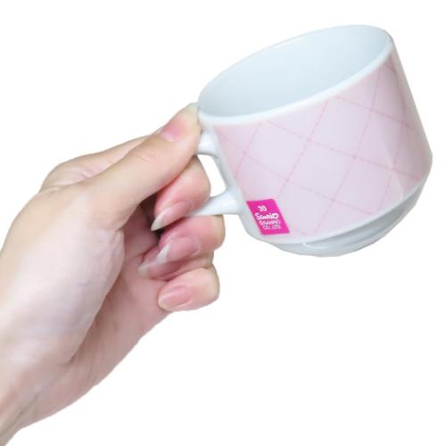 ハローキティ マグカップ キルトデザイン スタックマグ ピンク サンリオ キャラクター グッズ