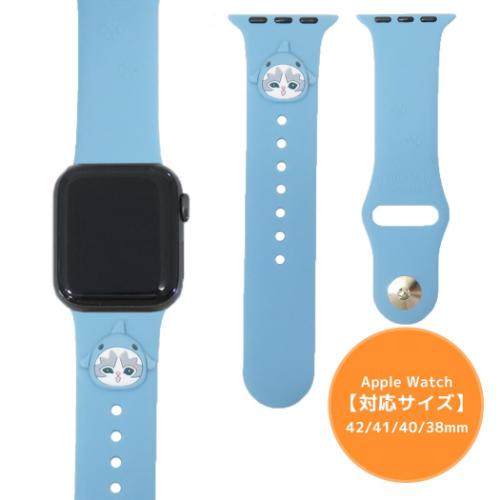 モフサンド アップルウォッチ替えバンド Apple Watch 42 41 40 38mm対応シリコンバンド サメにゃん mofusand メール便可