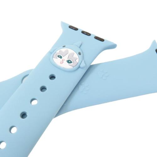 モフサンド アップルウォッチ替えバンド Apple Watch 42 41 40 38mm対応シリコンバンド サメにゃん mofusand メール便可