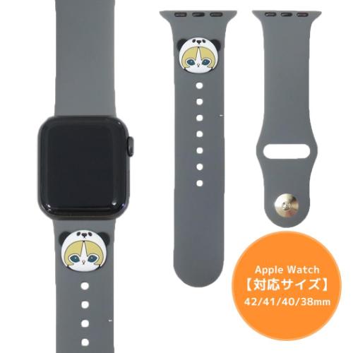 モフサンド アップルウォッチ替えバンド Apple Watch 42 41 40 38mm対応シリコンバンド パンダにゃん mofusand メール便可