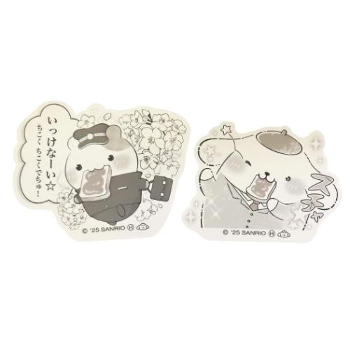 ポムポムプリン ダイカットシール ステッカー2枚セット チームプリン コミック風 サンリオ キャラクター グッズ メール便可