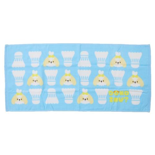 DOKOINU? フェイスタオル プリントロングタオル ドコイヌ バドミントン 面白雑貨 グッズ メール便可