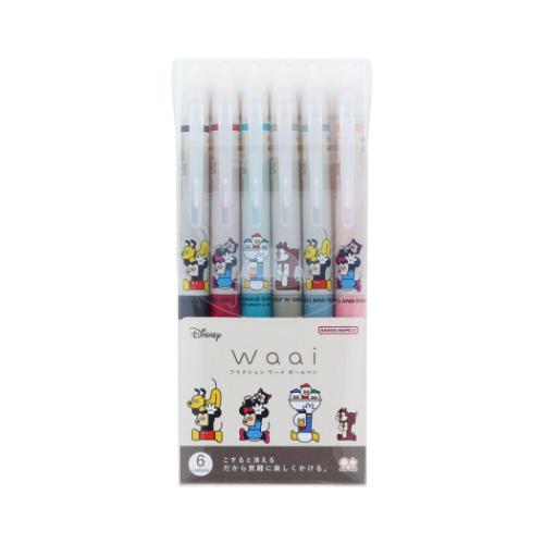 ディズニーx松本セイジ ボールペン フリクションWaai 0.5mm 6色セット ディズニー キャラクター グッズ メール便可