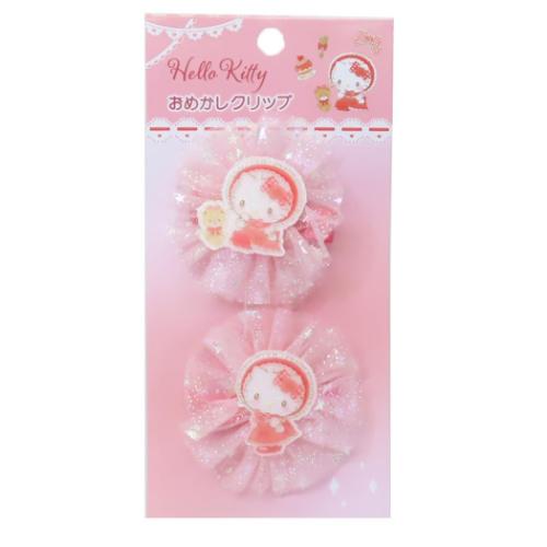 ハローキティ ヘアアクセ おめかしクリップ 2個セット サンリオ キャラクター グッズ メール便可