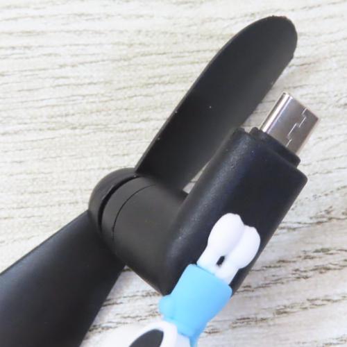 スヌーピー 携帯用扇風機 コネクタ付きミニクールファン USB Type-C ジョー クール ピーナッツ キャラクター グッズ メール便可