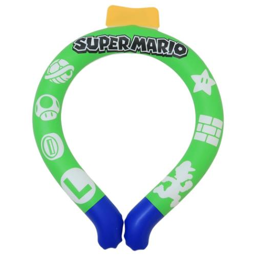 スーパーマリオ 夏用クールネック ネッククールリング ルイージ グリーンM キャラクター グッズ メール便可