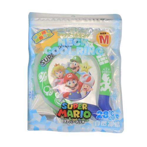 スーパーマリオ 夏用クールネック ネッククールリング ルイージ グリーンM キャラクター グッズ メール便可