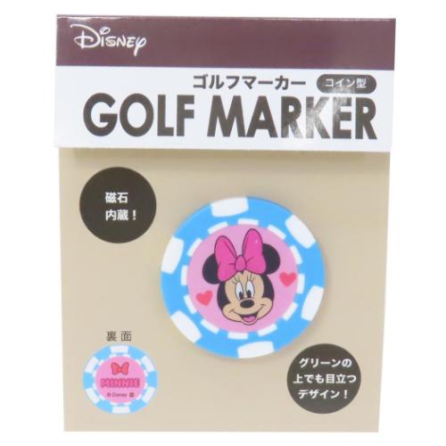 ミニーマウス ゴルフ用品 ゴルフマーカー コイン型 マークリボン ディズニー キャラクター グッズ メール便可