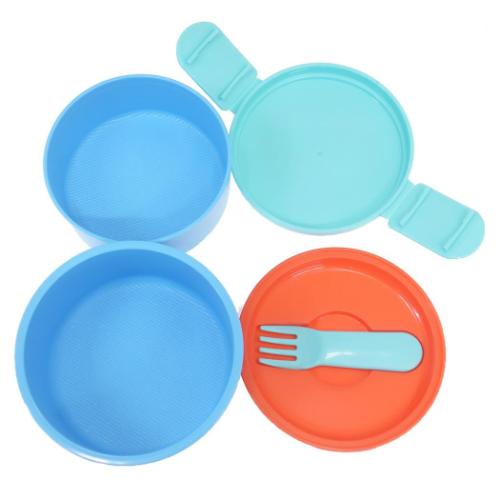 ハンギョドン お弁当箱 抗菌丸型ランチボックス2段 500ml フォーク付き サンリオ キャラクター グッズ