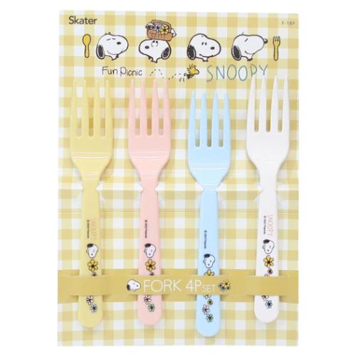 スヌーピー フォーク フォーク4Pセット 4個セット ピクニック ピーナッツ キャラクター グッズ メール便可