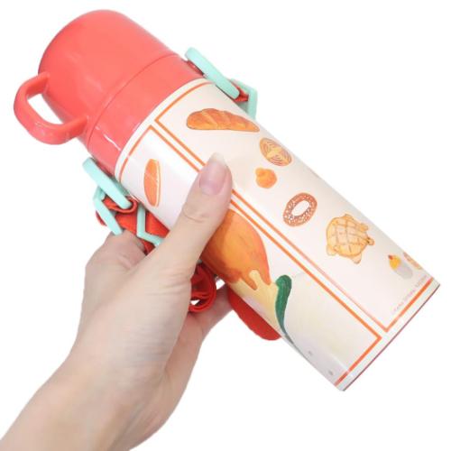 パンどろぼう 保温保冷水筒 超軽量コンパクト2WAYステンレスボトル 直飲み470ml コップ飲み430ml 絵本キャラクター グッズ