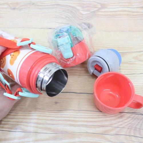 パンどろぼう 保温保冷水筒 超軽量コンパクト2WAYステンレスボトル 直飲み470ml コップ飲み430ml 絵本キャラクター グッズ