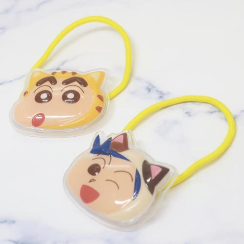 クレヨンしんちゃん ヘアアクセ 立体アクリルヘアゴム2P 2本セット イエロー アニメキャラクター グッズ メール便可