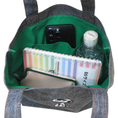 スヌーピー ランチバッグ トートバッグ ボウタイ BK ジョークール ピーナッツ キャラクター グッズ メール便可