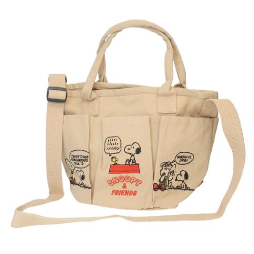 スヌーピー ショルダーバッグ IP.デリ.ポケッツ.Peanuts−0C DELIミニバッグ Beige ピーナッツ キャラクター グッズ
