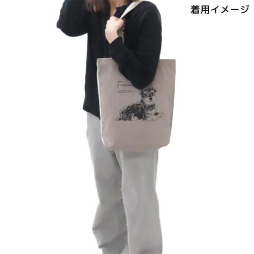 手提げかばん 線画トートバッグ クッキー いぬ かわいい グッズ メール便可