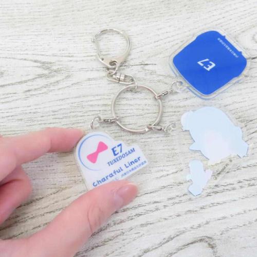 タキシードサム キーリング 3連アクリルキーホルダー TX キャラフルライナー サンリオ キャラクター グッズ メール便可