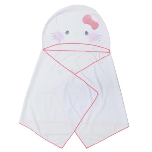 サンリオxもちぱん 夏用ひんやりロングタオル フードクールタオル ハローキティ サンリオ キャラクター グッズ メール便可