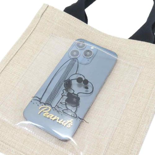 スヌーピー ランチバッグ ジュート風ミニトート サーフ　ジョー クール ピーナッツ キャラクター グッズ